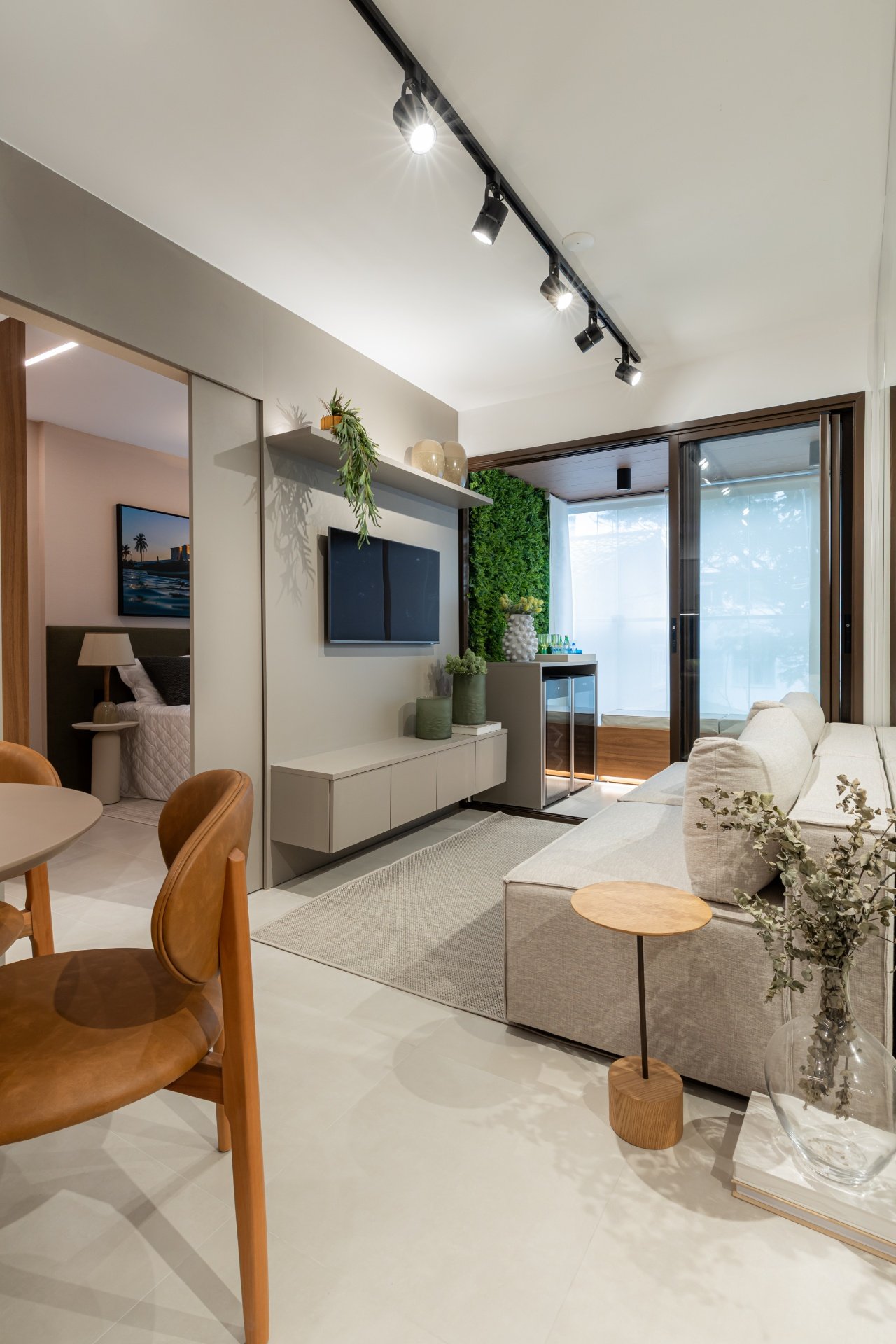 Living com varanda gourmet